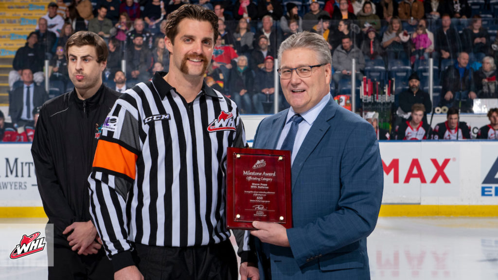 Referee Steve Papp Honoured with WHL Milestone Award