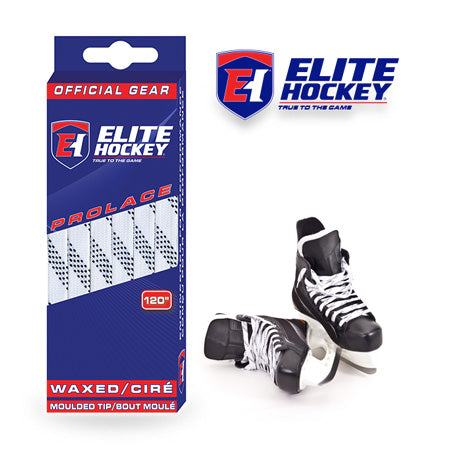 Elite White Waxed Moulded Tip Hockey Laces
